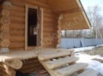 ступеньки для открытой веранды из бревна